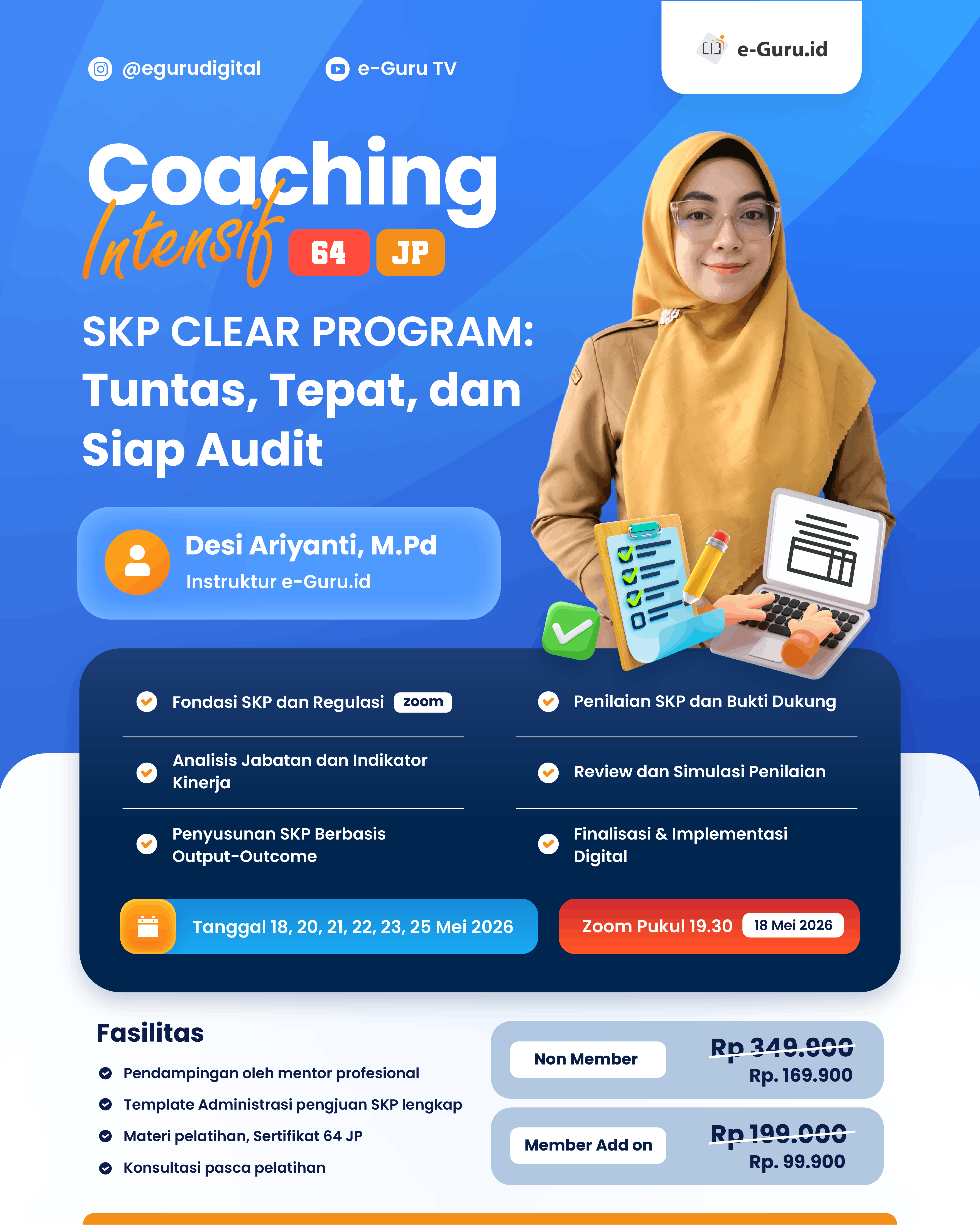 Coaching Intensif 64JP SKP CLEAR PROGRAM: Tuntas Tepat dan Siap Audit