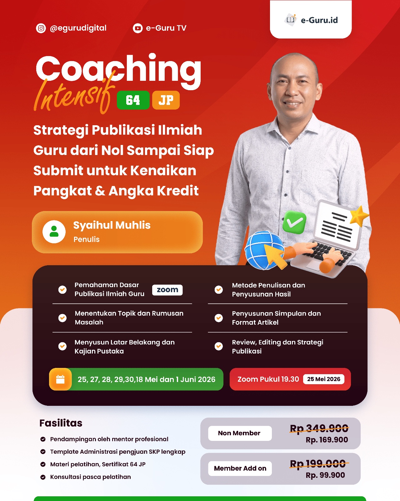 Coaching Intensif 64 JP Strategi Publikasi Ilmiah Guru dari Nol Sampai Siap Submit untuk Kenaikan Pangkat & Angka Kredit