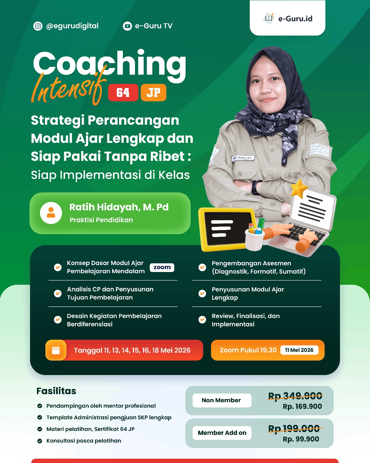 Coaching Intensif 64JP Strategi Perancangan Modul Ajar Lengkap dan Siap Pakai Tanpa Ribet : Siap Implementasi di Kelas
