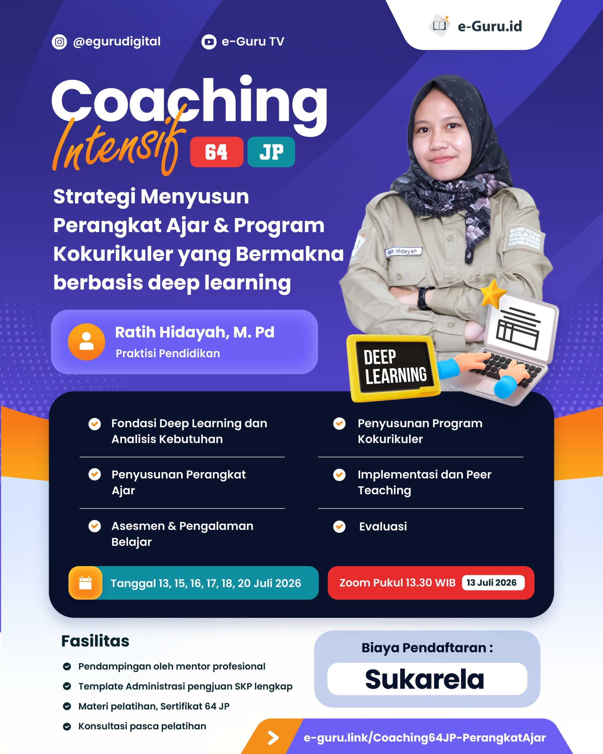 Coaching Intensif 64JP Strategi Menyusun Perangkat Ajar & Program Kokurikuler yang Bermakna berbasis deep learning